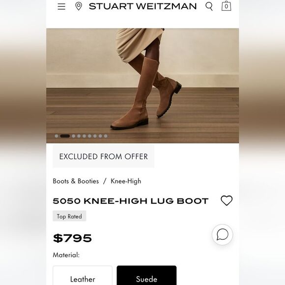 Stuart Weitzman taupe gray Suede 5050 KNEE-HIGH Boots size 7.5 - Picture 7 of 15